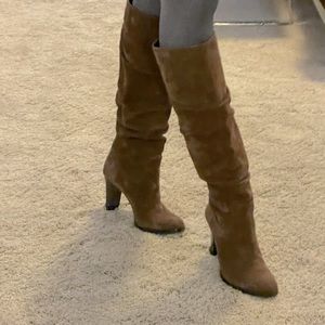 Suede slouchy boots